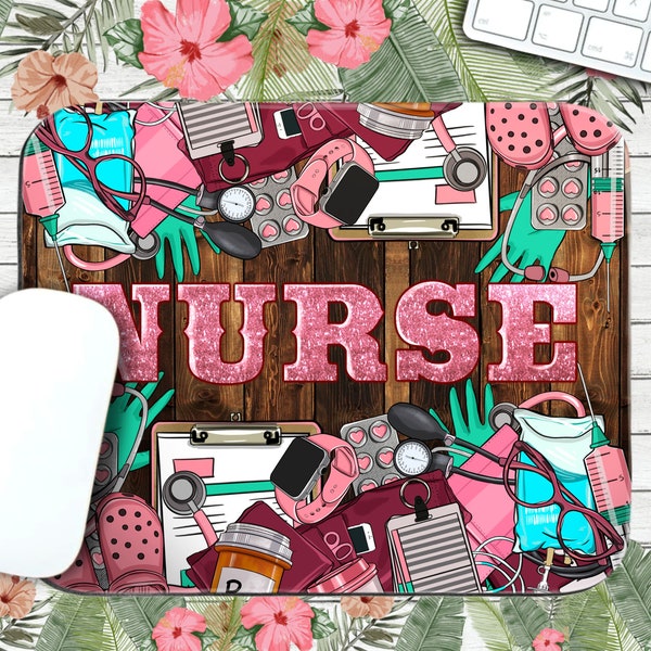 Nurse Mouse Pad Png Sublimation Design, Glitter Nurse Mouse Pad Png, Nurse Clipart, Nurse Life Mouse Pad Png, Nursing Png, Digital Download