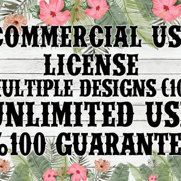 Commercial Use License for Small Businesses and Physical Products / Multiple 10 Designs / Unlimited Use