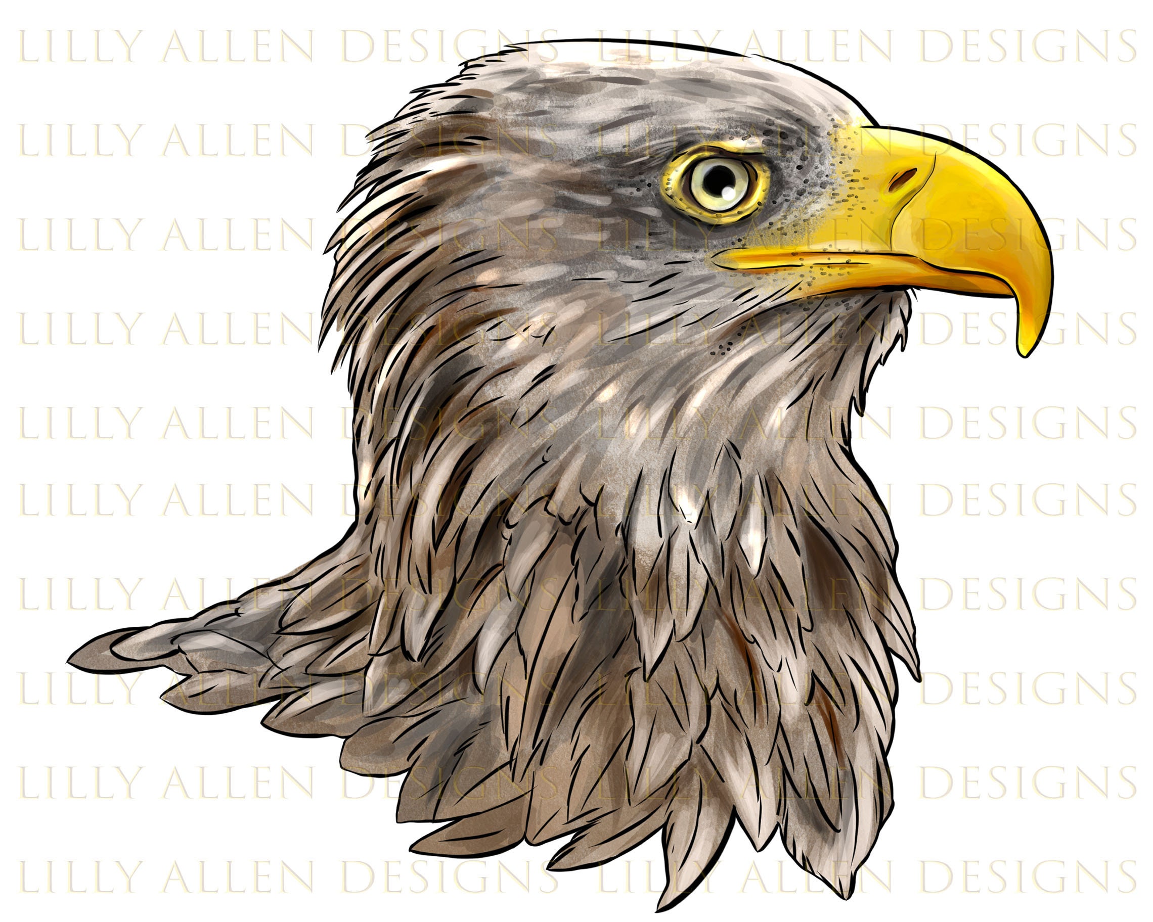 Cabeza de águila blanca americana Png diseño de sublimación - Etsy México