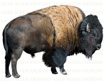 Bison Illustrations Png Digital Download, Bison Sublimation Png, Printable Buffalo Png Image For Wall Art,Decoration, Scrapbooks, Crafts