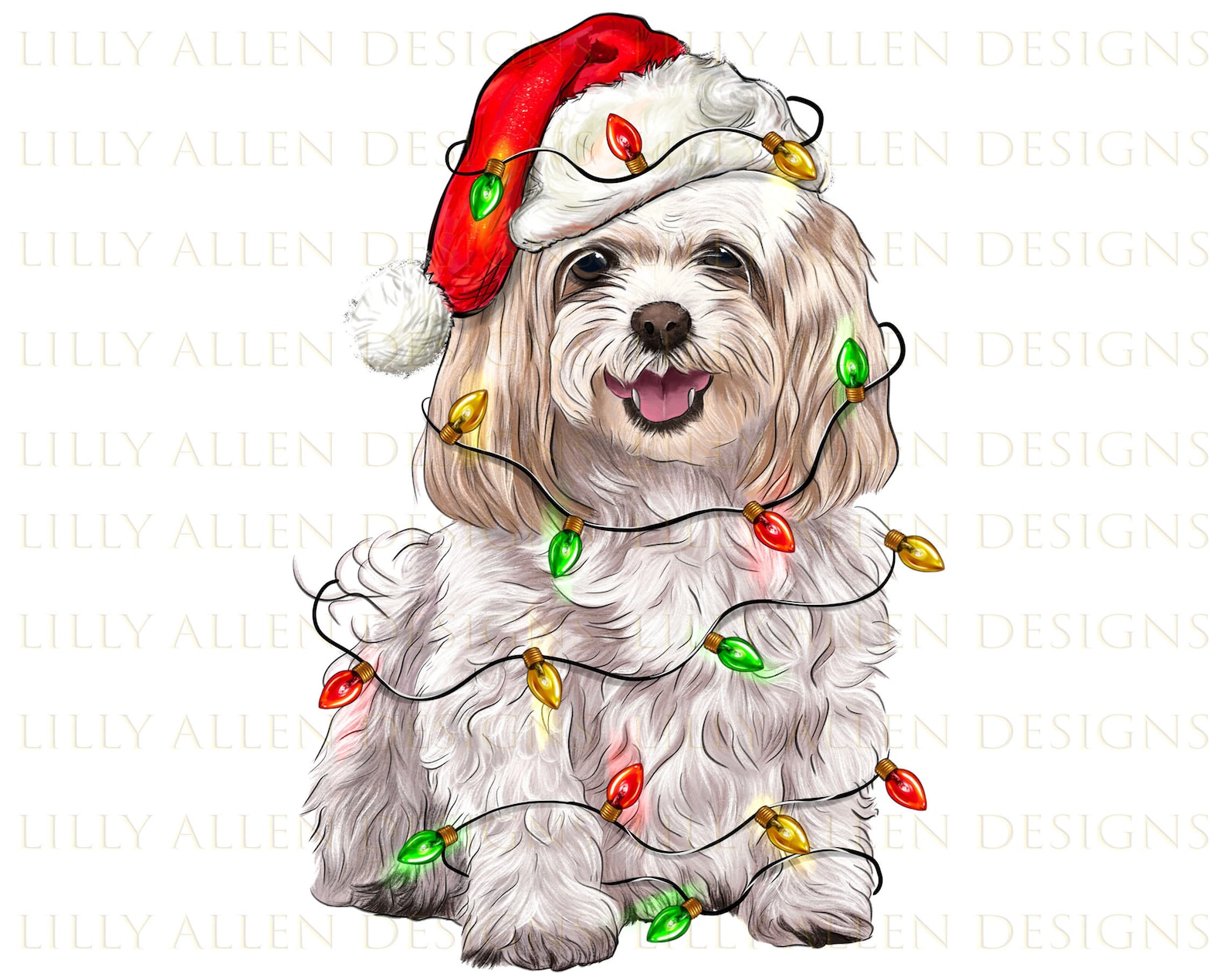 Christmas Maltese Dog Png Sublimation Design, Christmas Animal Png