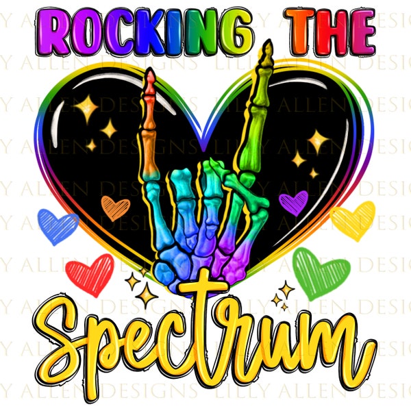 Rocking the spectrum png sublimation design download, Autism Awareness png, Autism life png, Autism puzzle png, sublimate designs download
