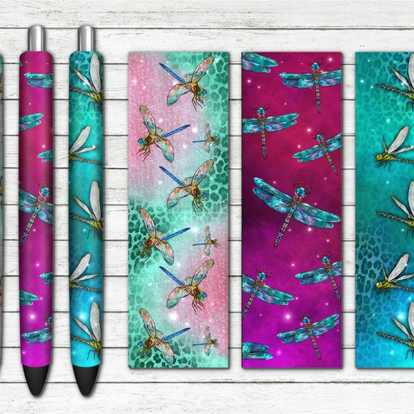 Western Colorful Dragonfly Pen Wrap Png Sublimation Design, Glitter Dragonfly Pen Wrap Png, Dragonfly Png, Insect Pen Wrap Png Downloads