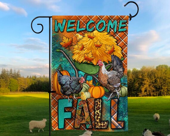 Western Welcome Fall Farm Animals Garden Flag Png Sublimation - Etsy