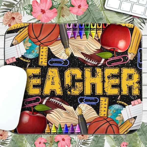 Western Teacher Black And Glitter Mouse Pad Png Sublimation Design, Teacher's Day Mouse Pad Png, Teacher Elements Mouse Pad Png Downloads