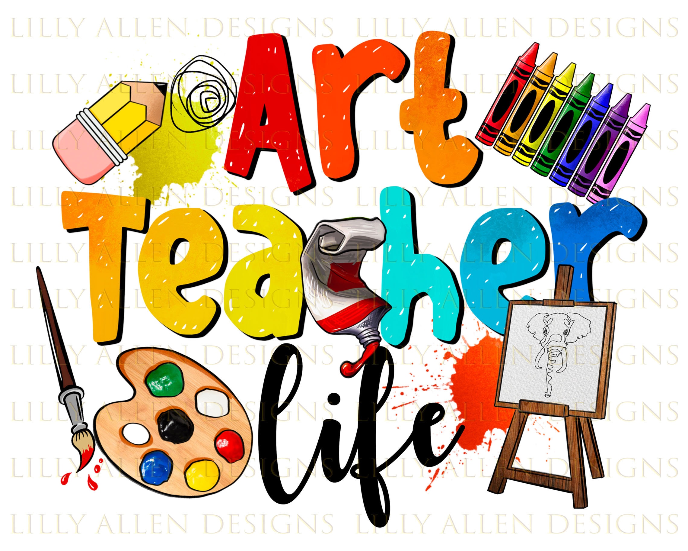 Art Teacher Life Png Sublimation Design, Art Teacher Clipart, Art