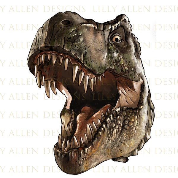 Tyrannosaurus T-Rex Face Png Sublimation Design, Hand Drawn Tyrannosaurus Png,Tyrannosaurus Portrait Png,T-Rex Dinosaur Png Digital Download