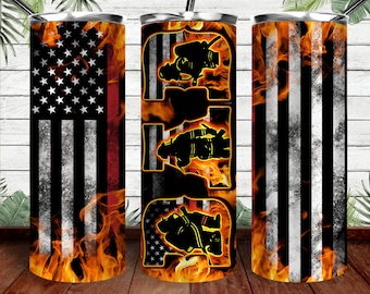 Western Firefighter Dad Tumbler Png Sublimation Design,20oz Skinny Tumbler Png, Firefighter Tumbler Png, Png Downloads