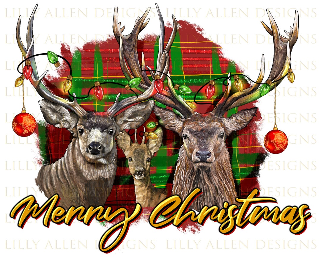 Merry Christmas Deer Png Sublimation Design, Christmas Reindeer Png ...
