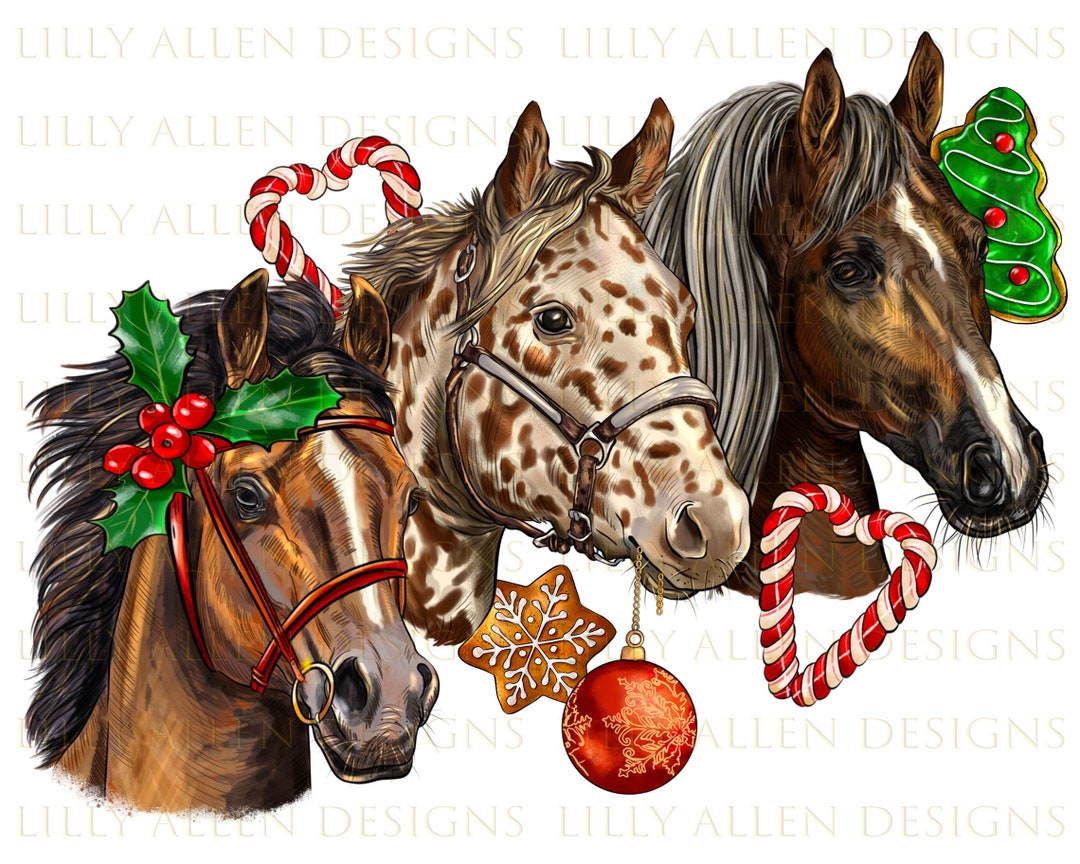 Christmas Horses Png Sublimation Design,christmas Horses Png,merry