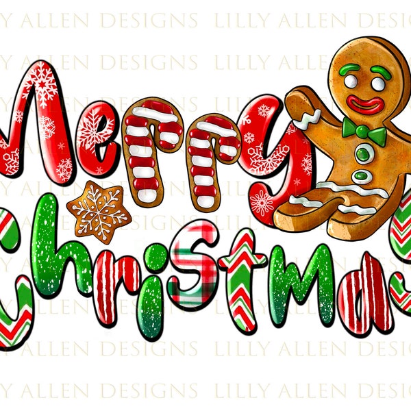 Merry Christmas Gingerbread Man Png Sublimation Design, Christmas Png, Christmas Gingerbread Png, Merry Christmas Png, Digital Download