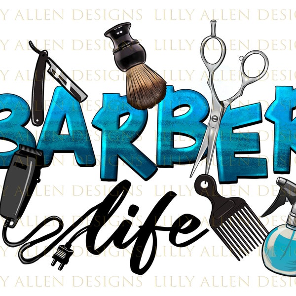 Barber Life Png Sublimation Design, Hairstylist Png, Barber Equipment Png, Barber Life Clipart, Hairdresser Life Png, Digital Download
