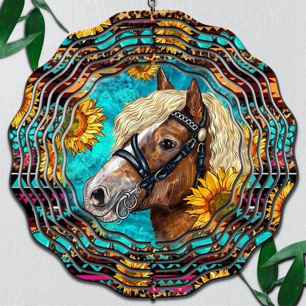 Haflinger Horse Aztec Pattern Wind Spinner Png Sublimation Design, Wind Spinner Png,Horse Wind Spinner Png,Western Wind Spinner Png,Download