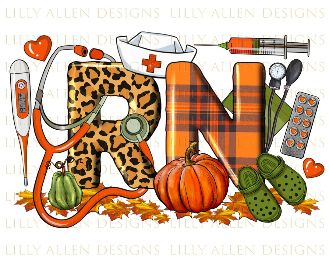 Fall RN Registered Nurse Png Sublimation Design, Fall Png, RN Nurse Png