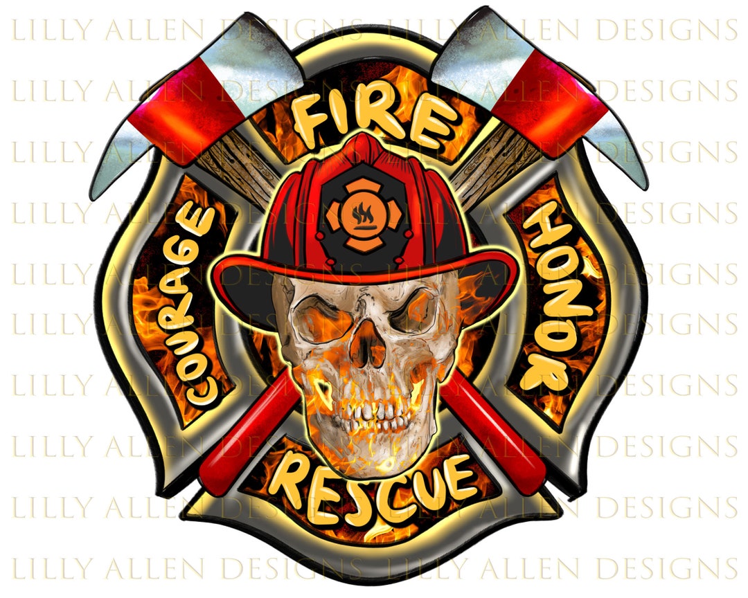 Firefighter Logo Skull With Crossed Axes Png Firefighter Png - Etsy Canada