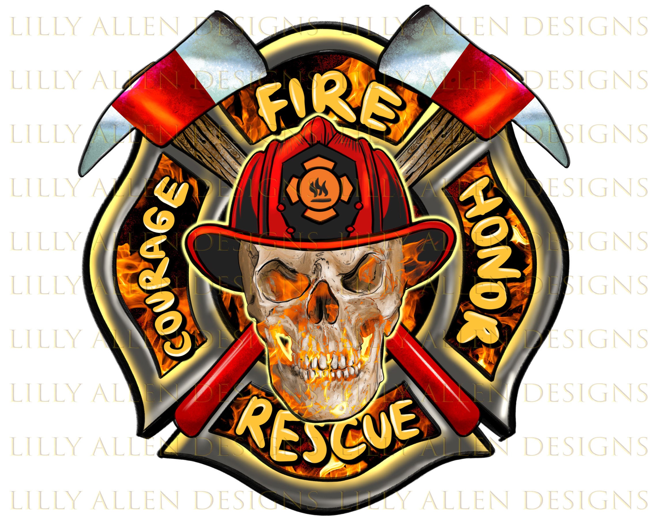Firefighter Logo Skull With Crossed Axes Png, Firefighter Png