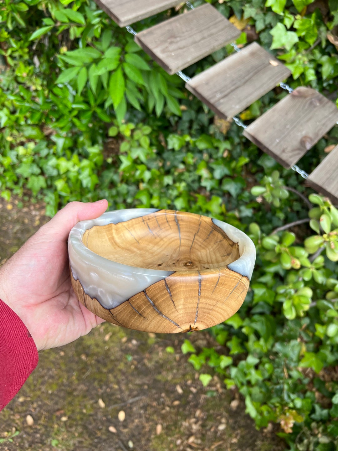 Tree of Heaven Wood and Epoxy Resin Turned Bowl Etsy