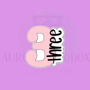 Number 3 Side Print | Cookie Cutter
