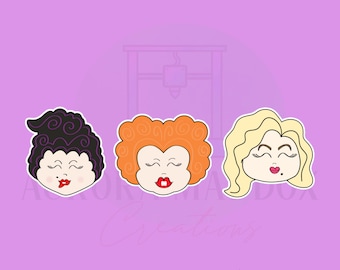 Juego de 3 brujas n.º 2 / Cortadores de galletas / 3 piezas