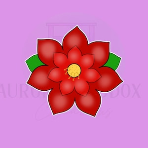 Poinsettia #2 with Leaf Cookie Cutter