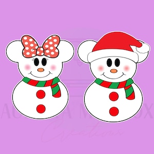 Mouse Snowman Bow & Santa Hat | 2 Piece Set | Cookie Cutter