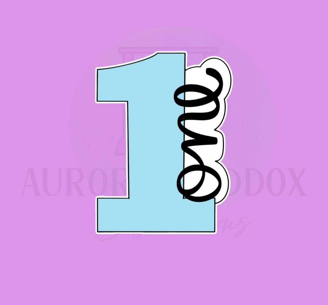 Number 1 Side Script | Cookie Cutter - Etsy