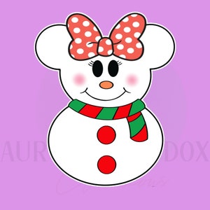 Mouse Snowman Bow | Cookie Cutter