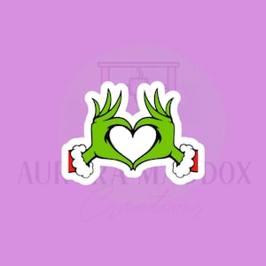 Green Christmas Hand Heart | Cookie Cutter