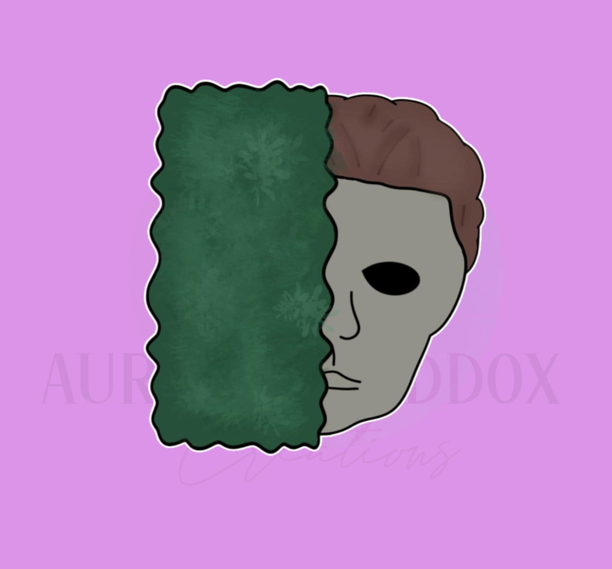 Halloween Mask in Bush Shrub | Cookie Cutter - Etsy