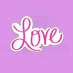 Love Word Plaque Cookie Cutter
