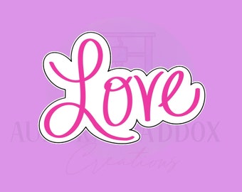 Love Word Plaque Cookie Cutter