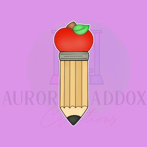 Pencil Apple Eraser Cookie Cutter