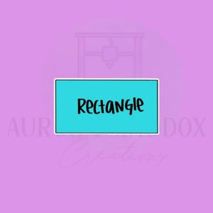 May include: A turquoise blue rectangle with the word "Rectangle" written in black.