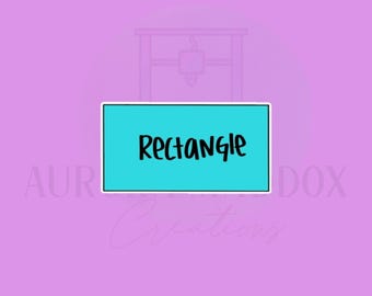 May include: A turquoise blue rectangle with the word "Rectangle" written in black.