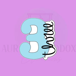 Number 3 Side Script | Cookie Cutter