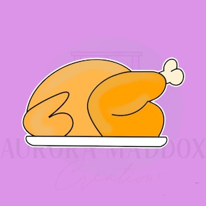 Cooked Turkey on Plate Cookie Cutter