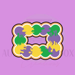 King Cake Rectangle #1 With Middle Cut Out | Cookie Cutter