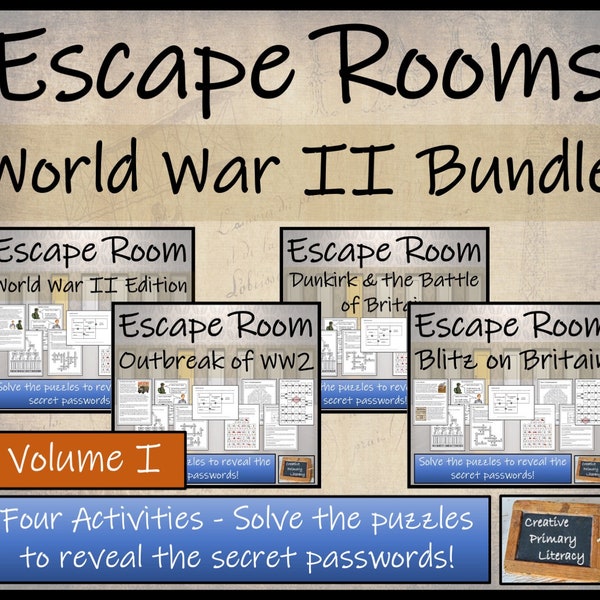 World War 2 Volume I Escape Room Activity Bundle | 5th Grade & 6th Grade