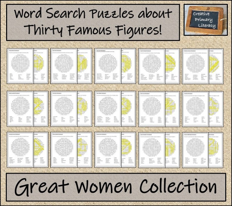 Women's History Word Search Puzzle Collection - Etsy