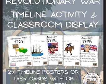 American Revolutionary War Timeline Activity & Classroom Display