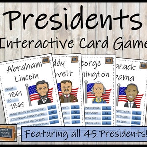 Juego de cartas coleccionables de presidentes estadounidenses Top Trumps