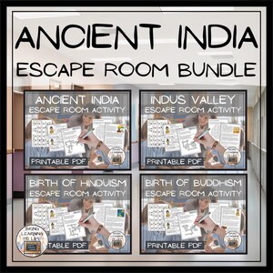 Paquete de actividades de escape room sobre la India antigua / 5.º y 6.º grado