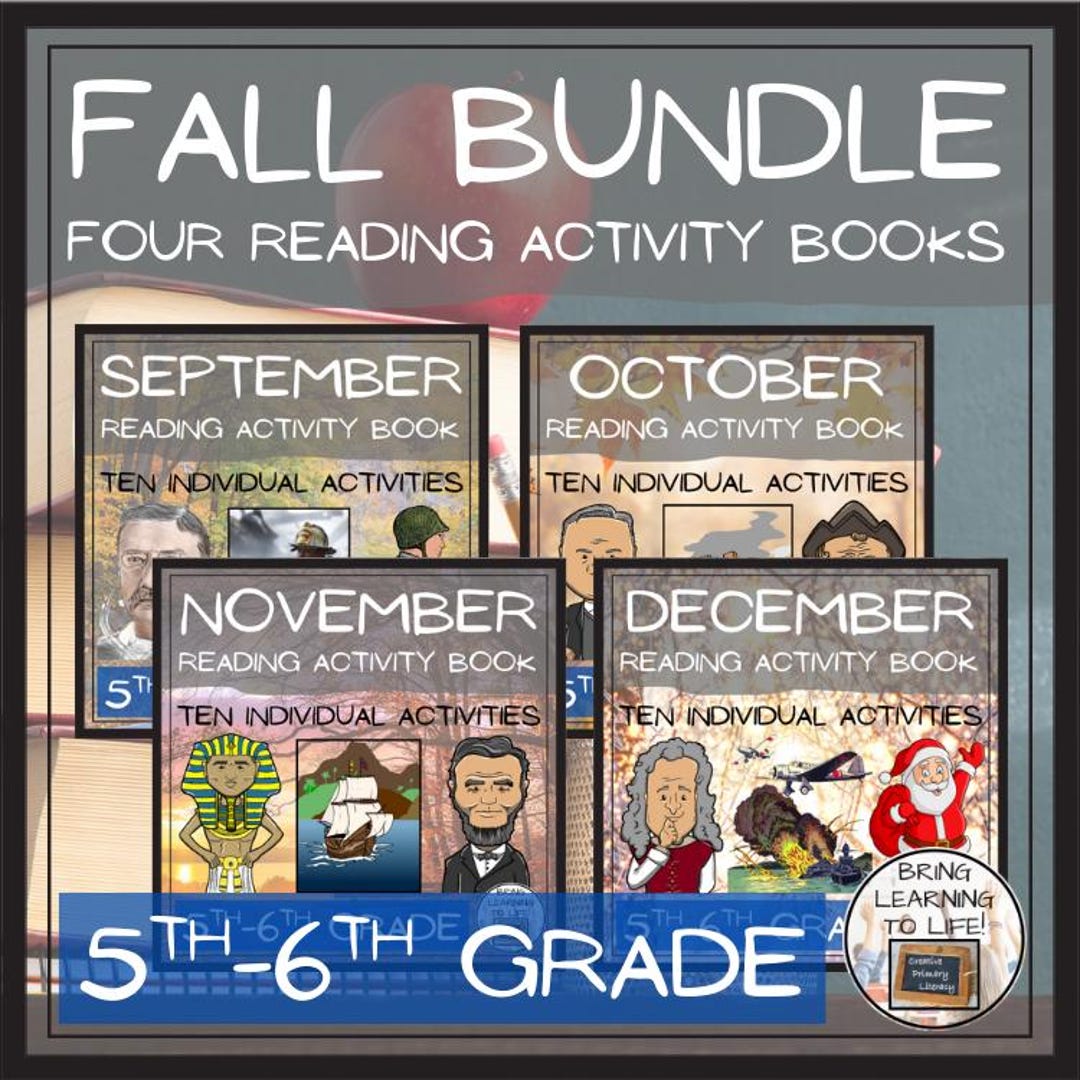 Fall Reading Comprehension Book Bundle | 5th Grade & 6th Grade - Etsy