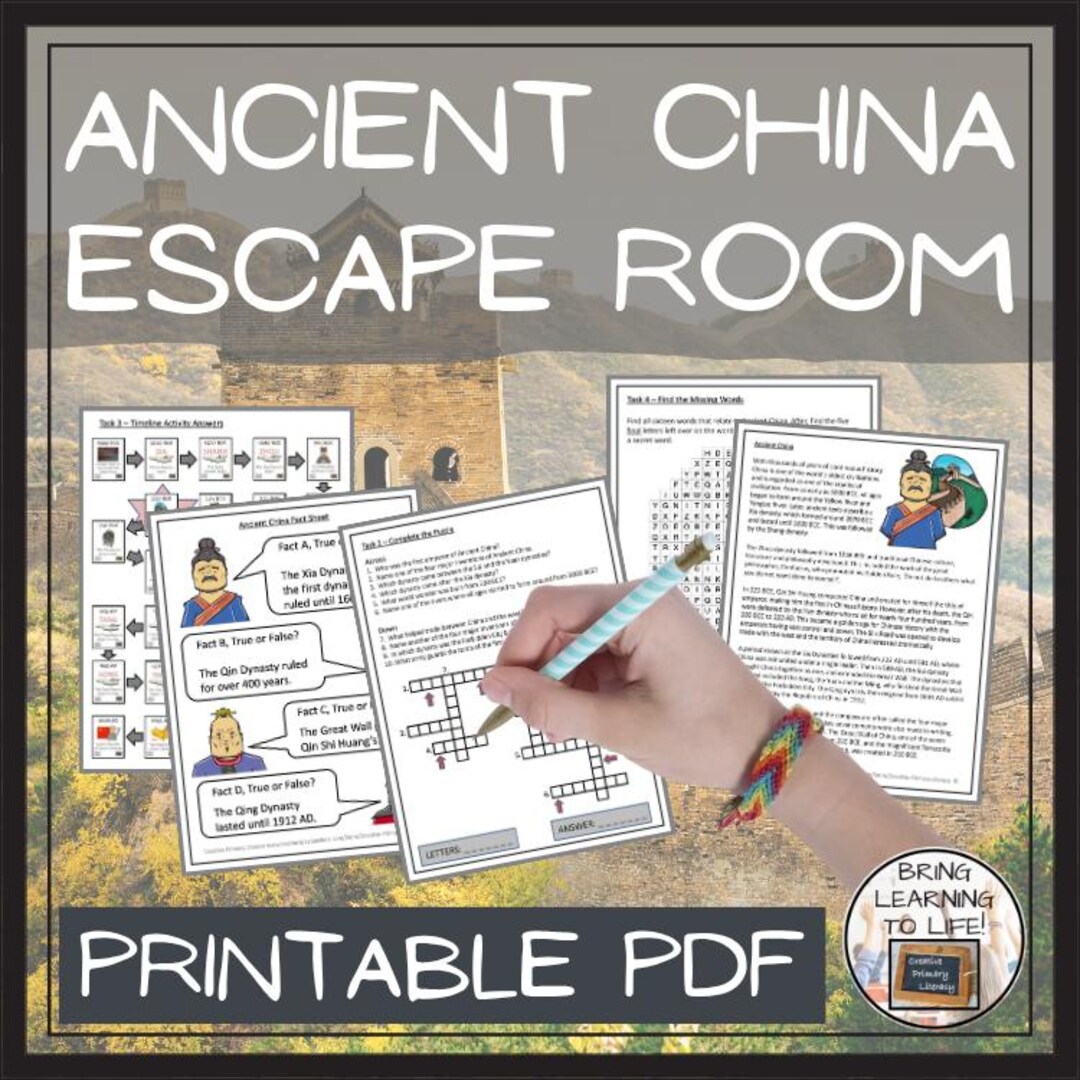 Ancient China Escape Room Activity - Etsy