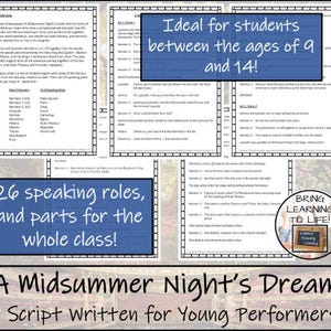 A Midsummer Night's Dream | A Play Script for Young Performers - Etsy