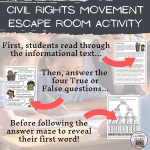 Civil Rights Movement Escape Room Activity image 2