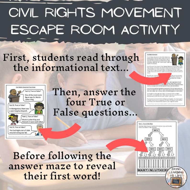 Civil Rights Movement Escape Room Activity image 2