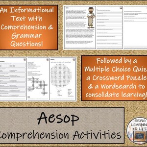 Aesop Close Reading Comprehension Activities 5th Grade 6th Grade Etsy Aesop Close Reading Comprehension Activities 5th Grade 6th Grade Etsy