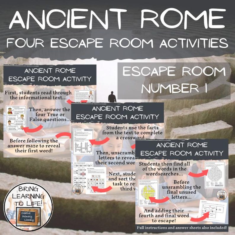 Ancient Rome Escape Room Activity Bundle - Etsy