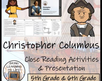 Christopher Columbus Close Reading Comprehension Activities | 5th Grade & 6th Grade